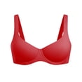 thumbnail image 5 of Women's Push up Bra with Underwire Solid Color Adjustable Straps Seamless Comfortable Bra Red 42E, 5 of 7