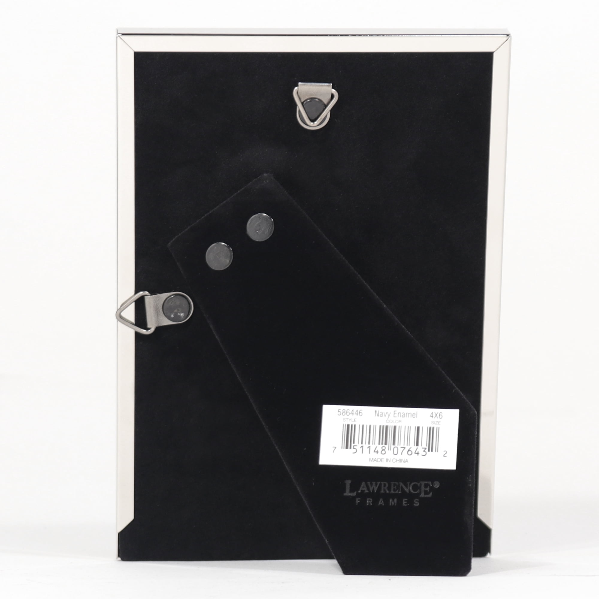 Lawrence Frames Silver Plated 4x6 Navy Enamel Picture Frame