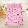 thumbnail image 5 of Homewish Pink Dog Paw Bone Bed Sheets,Pet Lover Full Size Sheets,4-Piece,1 Flat Sheet, 1 Fitted Sheet and 2 Pillowcases, 5 of 6