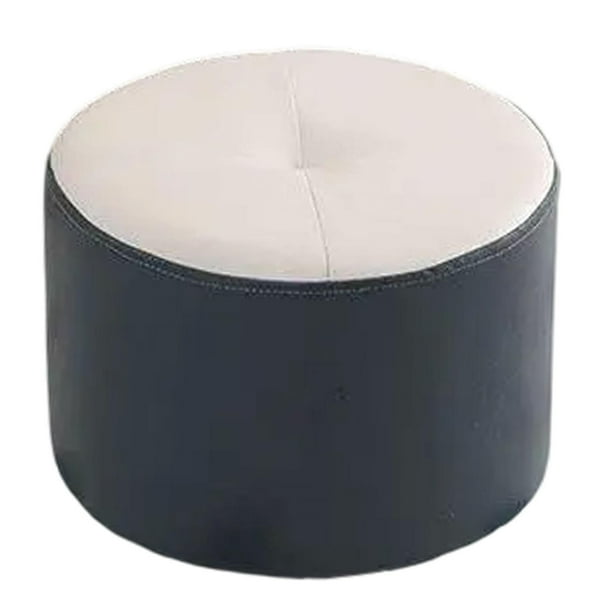 Taburete pequeño para pies, elegante y decorativo, para la entrada de la sala de juegos. Beige y azul
