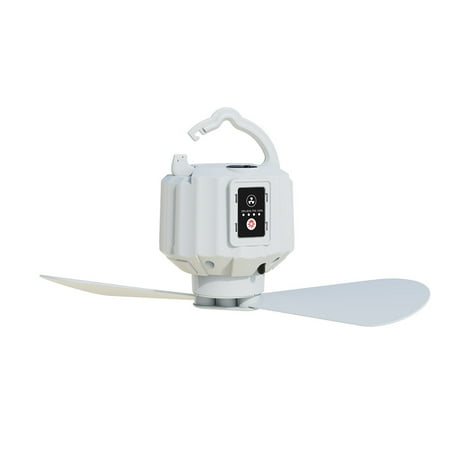 

Camping Tent Fan Ceiling Rechargeable Battery Operated Mute Air Cooler Hanging Hook 3 Mode Cooling Night-light BBQ