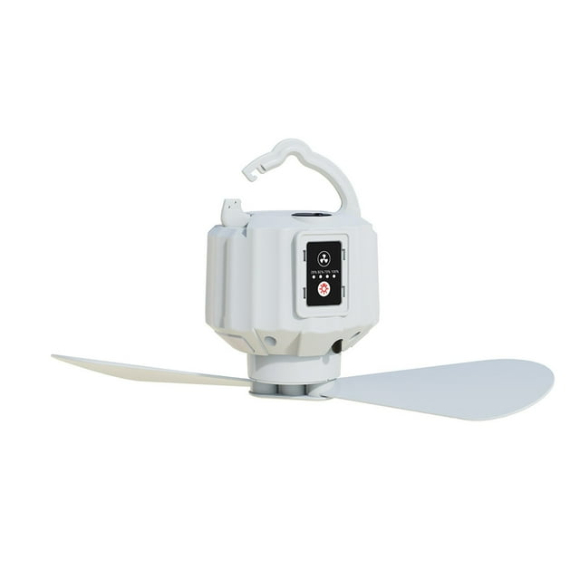 Advancent Ventilador para tienda de campaña con luz LED 5200/10400 mAh, enfriador de aire con pilas, colgante, sensor de seguridad, luz nocturna, Control Electrodomésticos Blanco/10400 mah Advancent HA065474-01