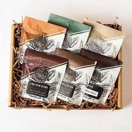 Ground Set of Six Coffee Sampler Gift Basket, Coffee Lover Gift Basket, Christmas Gift Basket, Sympathy Gift Basket, Mothers Day Gift Basket, Birthday Gift Basket
