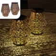 thumbnail image 2 of Farol solar para exterior, estilo hexagonal, juego de 1 lámpara LED marroquí, decoración de jardín, faroles para terraza y balcón, metal color cobre, 2 of 5