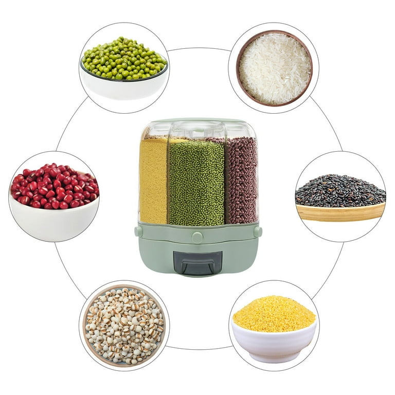 Rice And Grain Storage Container 360 Rotating Food Dispenser Measuring  Cylinder With Lid Moisture Resistant - Explore China Wholesale Storage  Container and Rice And Grain Storage