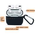 thumbnail image 3 of Protective Case Cover Compatible for AirPods Pro Case 2019 Release，Durable 360°Protection, Premium Silicone Case with Anti-Lost Carabiner for AirPods Pro (Black), 3 of 5