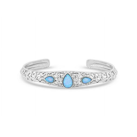 Montana Silversmiths Women's Western Lifestyle Inspired Bracelet Crystal Pools Silver Cuff