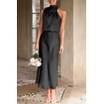 thumbnail image 2 of Vestido Maxi de Satén PRETTYGARDEN Negro Sin Mangas Cuello Simulado XXL, 2 of 8