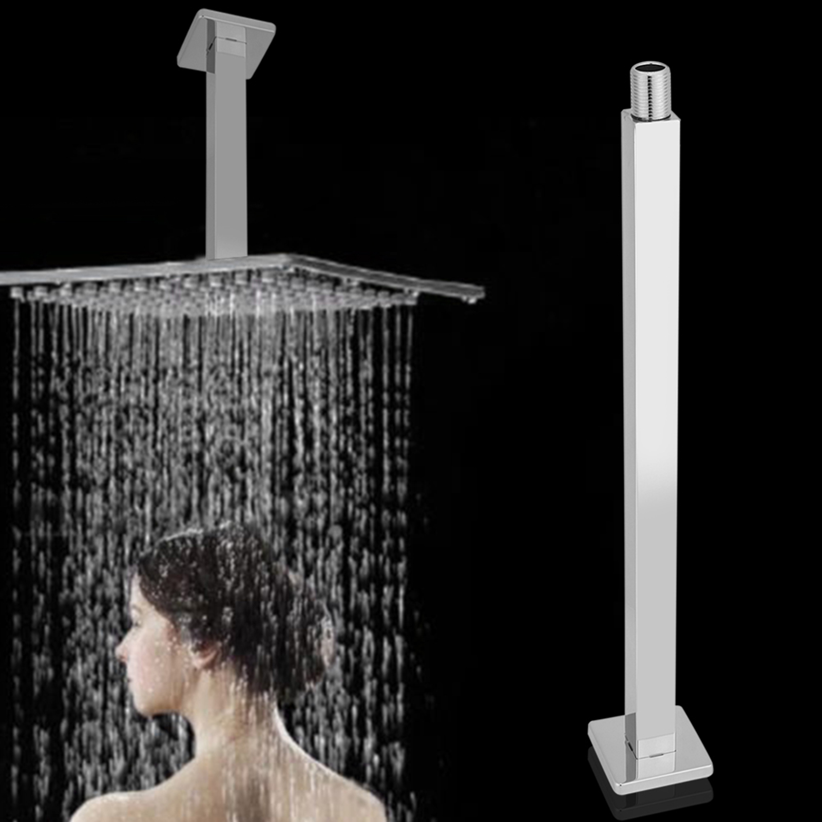 Extra Long Shower Extension Arm, Stainless Steel Durable Wall Mounted