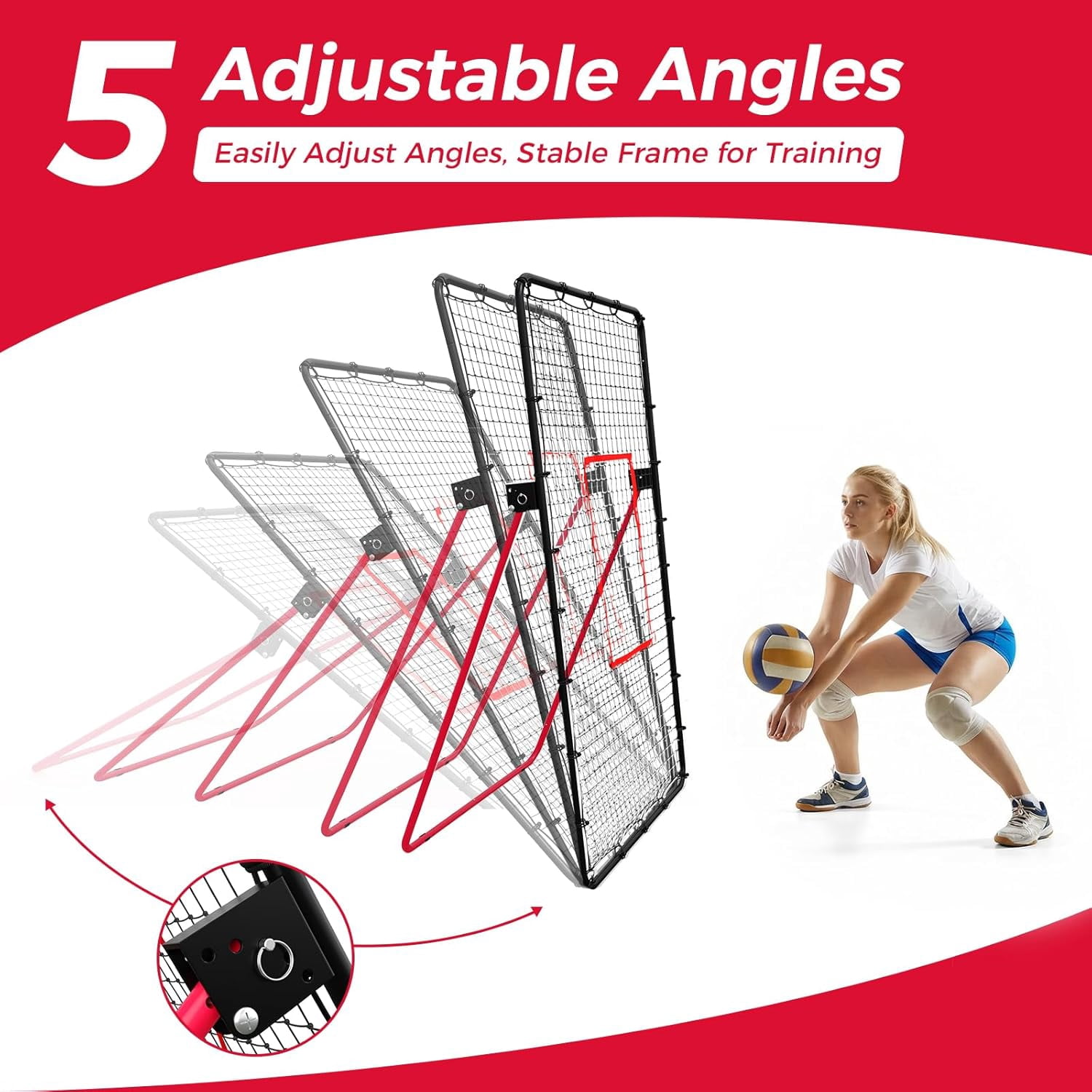 Wisykoke Portable Volleyball Net Set, Adjustable Height Outdoor Volleyball Net, Heavy Duty Weatherproof Training Equipment for Beach, Backyard, Park, Camping
