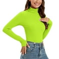 thumbnail image 4 of Annhoo Bodysuits for Women Long Sleeve Casual Knitted High Neck Jumpsuits Slim Compression Legging Tops Bodysuits, 4 of 5
