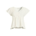 thumbnail image 5 of Self Esteem Juniors Crochet Trim Babydoll Top, 5 of 5