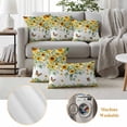 thumbnail image 6 of Sunflower Leaf Pillow Covers 2 Pack Summer Country Flower Eucalyptus Leaves Butterfly Pillowcase Waterproof Outdoor Throw Pillow Cover for Patio Garden Square Cushion 16”x16”, 6 of 9