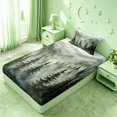 thumbnail image 4 of meiyoeat Green Pine Green Twin Sheets For Girls,Nature Scenery Bedding For Adults,3-Piece, 4 of 6