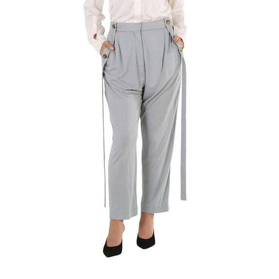 Burberry Ladies Heather Melange Jersey Tailored Trousers, Brand Size 8 (US Size 6)