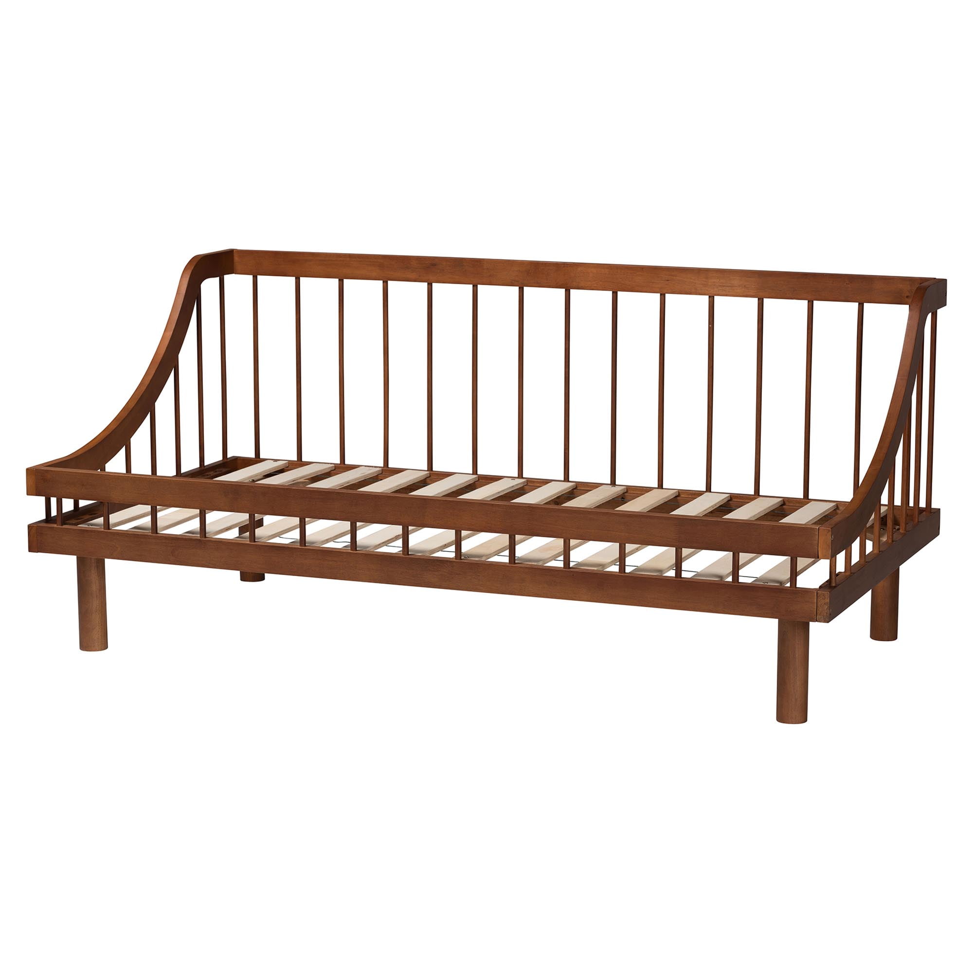 Baxton Studio Helio Mid-Century Daybed, Twin, Walnut Brown