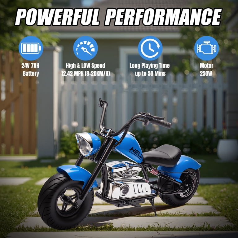 MUKIDY 24V Electric Motorcycle for Kids, 250W Ride on Motorcycle