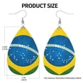 thumbnail image 3 of Faux Leather Earrings Earring Brazilian Flag Teardrop Dangle Earrings For Women Jewelry, 3 of 6