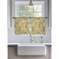 thumbnail image 3 of Sheer Curtains 54 Inch Length 2 Panels Set for Kitchen, Beige Brown Green Semi Sheer Curtains for Windows, Retro Botanical Abstract Art Voile Window Treatments Rod Pocket Curtain, 3 of 7