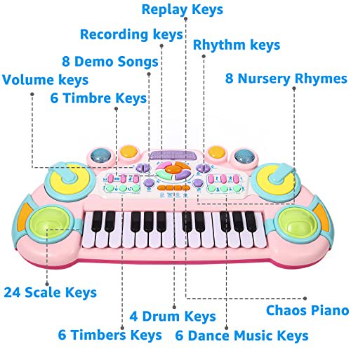 Cozybuy Piano for Kids, 24 Keys Kids Piano for Toddlers 1-3