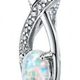 thumbnail image 2 of 0.75 ct Oval Shape Created White Opal Pendant Necklace in Sterling Silver, 18", 2 of 3