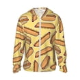 thumbnail image 2 of Uemuo Hot Dogs Pattern Women's Full Zip UPF 50+ Sun Protection Hoodie Jacket Long Sleeve Sun Shirt Hiking Outdoor Performance with Pockets-X-Large, 2 of 9