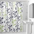 thumbnail image 2 of Farm Black Green Leaves Shower Curtain, Country Style Leaf Floral Retro Plant Waterproof Shower Curtain Set with 12 Hooks Lightweight Bath Curtains Fabric Bathroom Decor 60x72 Inches, 2 of 9