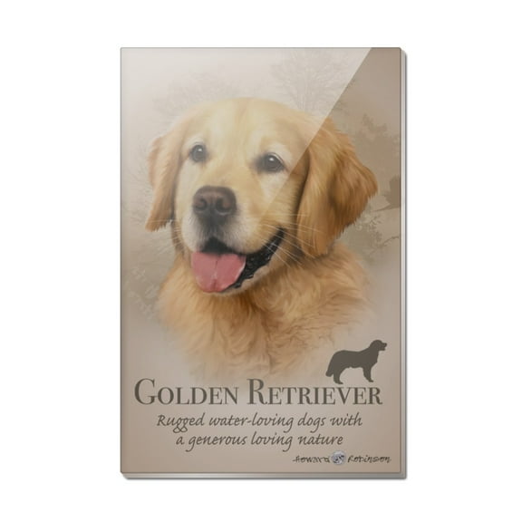 Golden Retriever Dog Breed Rectangle Acrylic Fridge Refrigerator Magnet
