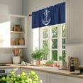 thumbnail image 3 of Coastal Anchor Valances for Windows, 42 x 18in, Nautical Knot Navy Blue Minimalist Rod Pocket Kitchen Valance Curtain Light Filtering Window Treatments for Living Room Bedroom, 1 Panel, 3 of 7