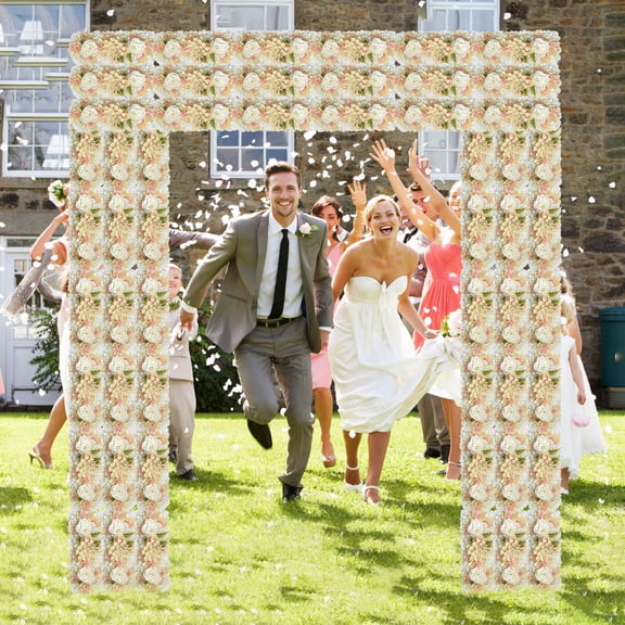 Ikeay Artificial Flower Panels - Silk Rose Background for Wedding Arch And Flower Wall Decor, Easy to Install And Disassemble for Event And Home Decoration