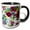 Black/White, variant on 3drose, Picture of Painted Tropic Hawaiian Red Violet Green N Gray, 11oz Magic Transforming Mug