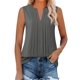 thumbnail image 3 of Camisas bonitas,Blusa sin mangas con cuello en V para mujer, camiseta informal de verano, poliéster, color liso, estilo jersey, para usar en casa, sopatenor, 3 of 9