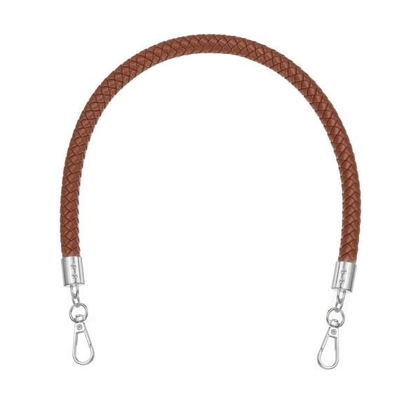 Uxcell Braided Purse Straps 52cm / 20" PU Leather Handles Replacement with Silver Buckle, Brown