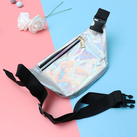 SEWCHICS Clear Holographic Reflective Bum Bag for Women, Lightweight Purse for Beach, Sports, Running, Hiking
