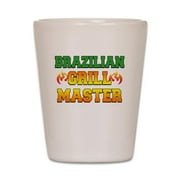 CafePress Brazilian Grill Master Dark Apron White Shot Glass, Unique and Funny Shot Glass