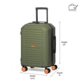thumbnail image 6 of iFLY Venture 2-Piece Expandable Hardside Spinner Luggage Set , 20" Carry-on and 28" Checked Luggage, Olive, 6 of 7