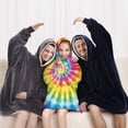 thumbnail image 5 of Rainbow Tie Dye Mandala Pattern Blanket Hoodies for Kids 6-13YR Oversize Wearable Blanket Hoodies for Boys Girls Teens, 5 of 7