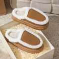 thumbnail image 5 of Viluyesy Womens Fuzzy Platform Slippers, Fleece Lining Cozy Warm Memory Foam Winter Slip On House Suede Shoes Coffee, 5 of 9