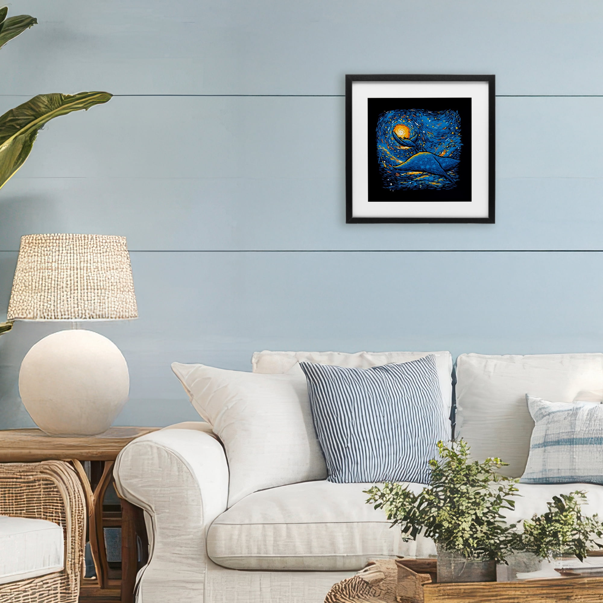 Stupell Industries Impressionist Manta Rays Black Framed Print Under Glass, design by Tobe Fonseca