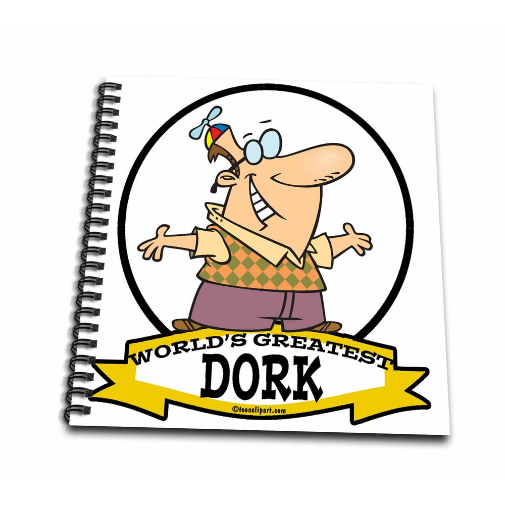 3dRose Funny Worlds Greatest Dork II Cartoon - Drawing Book, 8 by 8 ...