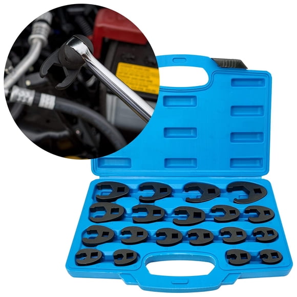 Acero 3/8in 1/2in Drive Tuerca abocinada Crowfoot con caja Cola Llave para tuercas abocinadas