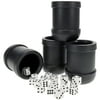 We Games Dice Cup Set - 4 Professional Grade Plastic with 20 Dice and instructions for Liar's Dice Plus 10 Different Games