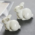 thumbnail image 4 of OOKWE White Rabbit Bunny Figurine Hand Painted Ceramic Miniature Collectible, 4 of 17