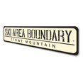 thumbnail image 4 of Ski Area Boundary Novelty Sign, Metal Wall Decor - 4x18 inches, 4 of 4