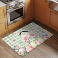 thumbnail image 2 of 2x3 Ft Entryway Area Rug, Easter Kitchen Rug Runner Washable Floor Mat, Spring Rabbit Feet Wildflowers Eggs Green Lattice Non Slip Indoor Door Mat Throw Carpet for Bathroom Living Room Bedroom, 2 of 8