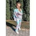 thumbnail image 3 of Oudiya Girls 2 Piece Tie Dye Sweatsuit Clothing Set Twist Front Hooded Sweatshirt and Sweatpants with Pockets, 7-8Y, 3 of 6