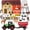 Red, variant on LINXUXIE Farm Animal Set with Red Barn,Tractor,Trailer,Horse Stable,Grain Bins,Fence and Farm Accessories,Birthday Gifts for Kids 3-5 5-8 8-12 Year Old