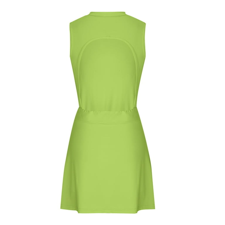 Miqool Womens Tennis Dress Built in Shorts, Sexy Open Back Onesie Jumpsuit Exercise  Workout Dress Side Slit Golf Athletic Mini Skort Dresses - Walmart.com