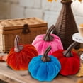 thumbnail image 7 of 1 pcs Fall Autumn Artificial Velvet Pumpkins, Mini Faux Pumpkins for Thanksgiving Harvest Home Farmhouse Wedding Decor Centerpieces Table Mantel Autumn Decor, 7 of 7