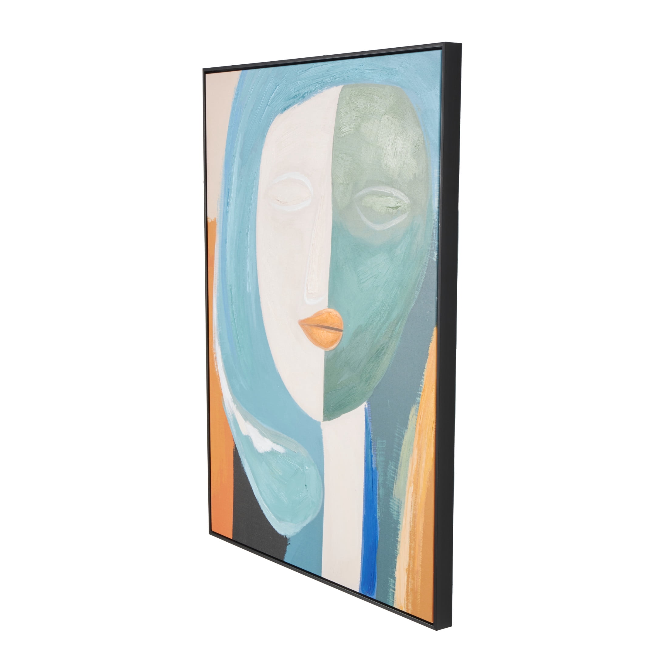 30" x 40" Impressionist Woman Framed Wall Art with Brushed Paint Strokes and Black Frame, by DecMode